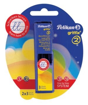 Pelikan Griffix potloodstiften, 2 mm, HB, blister van 2 doosjes van 3 stuks