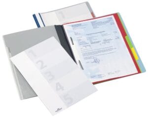 Durable Divisoflex organisatiehechtmap A4 in blauw met vijf gekleurde onderverdelingen
