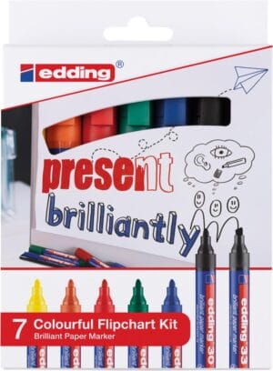 edding Brilliant paper marker blister met 7 stiften in assorti kleuren