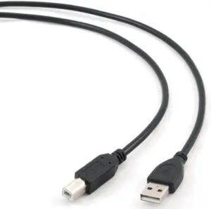 Zwarte Cablexpert USB 2.0 kabel met USB-A en USB-B stekker, 1,8 m