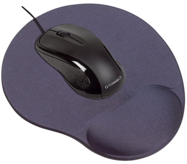 Q-CONNECT gel muismat met polssteun, zwart