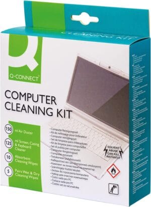 Q-Connect Computer Cleaning Kit met persluchtreiniger, doekjes en reinigingsvloeistof