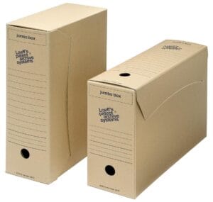 Loeffs gemeentearchiefdoos Jumbo van bruin karton, pak van 25 stuks