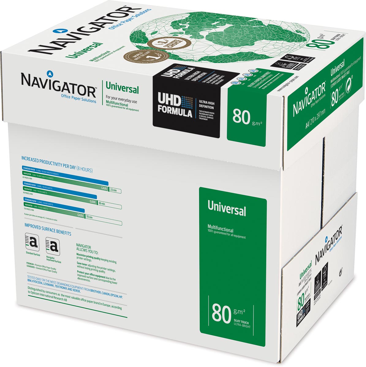 Navigator Universal printpapier ft A4, 80 g, doos 2500 vel