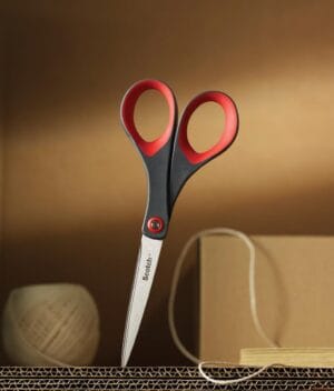 Scotch schaar Precision, ft 18 cm, rechts en links, scherpe punt, RVS, grijs/rood, blister van 1stuk — detail 2