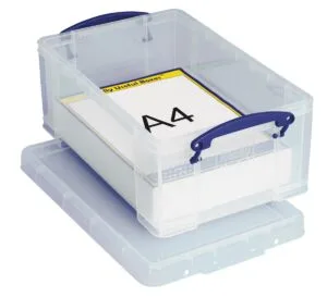Transparante Really Useful Box opbergdoos van 9 liter met deksel en handvat
