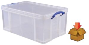 Really Useful Box opbergdoos 64 liter, transparant verpakt in karton