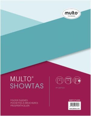 Multo geperforeerde showtas A5 van 80 micron PP, transparant en gekorreld