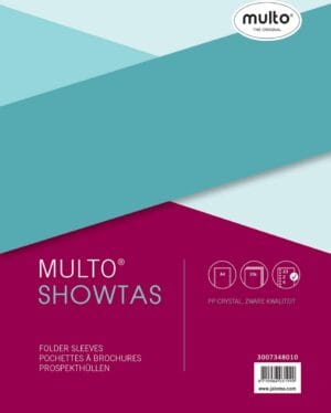 Multo geperforeerde showtas A4 met 23-gaatsperforatie, glashelder, pak van 10 stuks