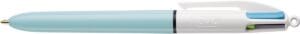 Bic Colours Fun 4-kleurenbalpen met pastelblauw lichaam en vier pastel inktkleuren