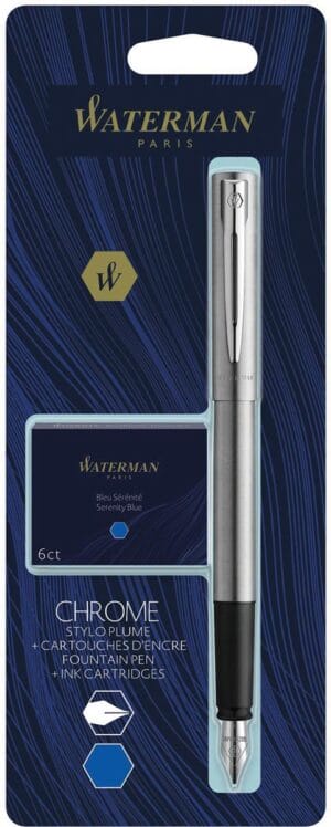 Waterman Allure vulpen Chrome fijne punt - inclusief 6 inktpatronen, op blister — productfoto 2