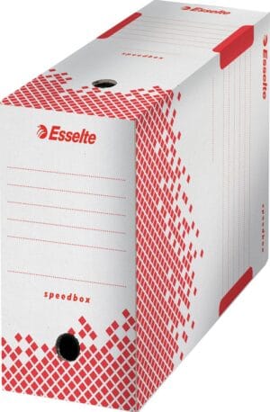 Esselte archiefdoos Speedbox 150 van wit karton met rug van 15 cm