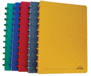 Atoma Classic schrift, ft A5, 144 bladzijden, commercieel geruit, geassorteerde kleuren — schriften met soepele kaft en ringen