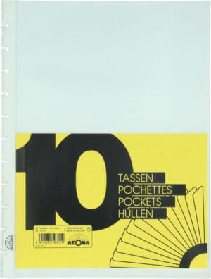 Atoma showtassen, transparant, voor A4+ schriften, set van 10 stuks — schriften met ringen