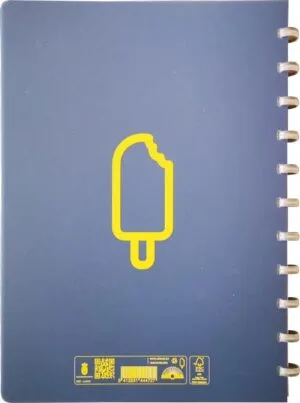 Atoma Sorbet schrift, ft A4, 144 bladzijden, geruit 5 mm, blauw — schriften met ringen