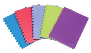 Atoma Trendy schrift A4 met PP-kaft in geassorteerde kleuren en commercieel geruit papier
