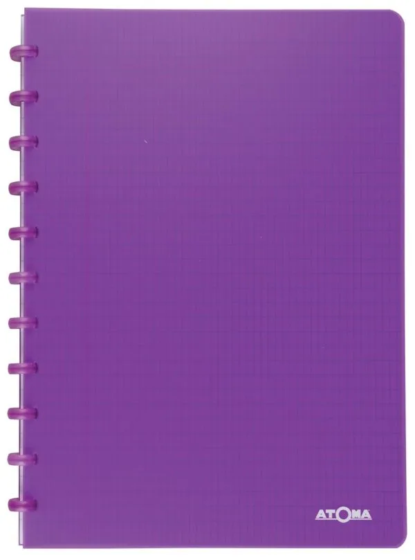Atoma Trendy schrift, ft A4, 144 bladzijden, commercieel geruit, transparant paars
