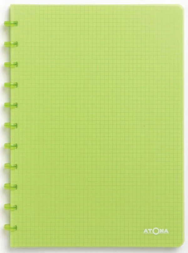 Atoma Trendy schrift, ft A4, 144 bladzijden, geruit 5 mm, transparant groen
