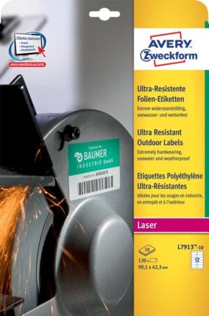 Avery ultra resistente etiketten voor buiten ft 99,1 x 42,3 mm (b x h), doos van 120 etiketten — waterbestendige etiketten