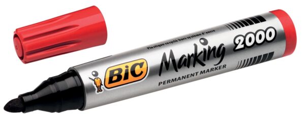 Bic permanent marker 2000-2300 rood, schrijfbreedte 1,7 mm, ronde punt - Afbeelding 2