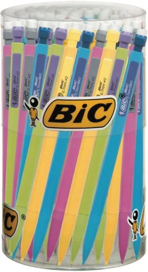 Bic vulpotlood Matic Fun, in geassorteerde kleuren, display van 60 stuks — wegwerpvulpotlood