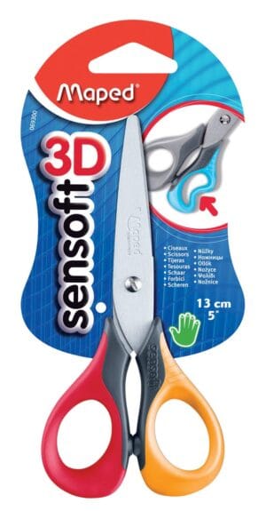 Maped Sensoft schaar 13 cm - rechtshandig, ronde punt, RVS, blister van 1 stuk — productfoto 2