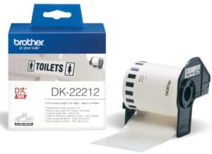 Brother DK-22212 doorlopende labelrol van 62 mm Ć 15,24 m, zwart op wit