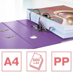 Esselte ordner Colour'Breeze No. 1 A4 - PP, rug 7,5 cm, lavendel — productfoto 2