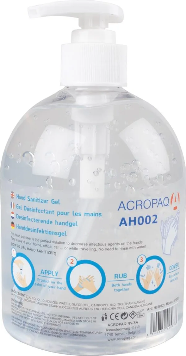 Desinfecterende handgel, fles van 500 ml - Afbeelding 2