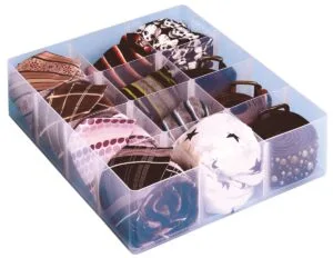 Transparante Really Useful Box office divider met 12 vakjes