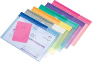Zes transparante Tarifold collection documentenmappen Color Collection A5 in verschillende kleuren