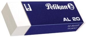 Doos met 20 witte Pelikan AL20 gummen in houder