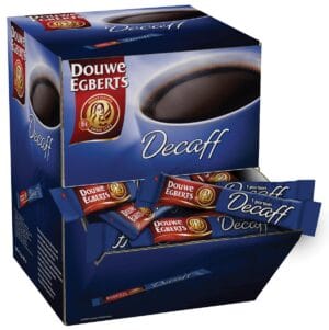 Dispenserdoos Douwe Egberts Decaff instantkoffie met 200 sticks van 1,5 g