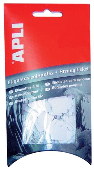 Ophangetui met Apli draadetiketten van 9 x 24 mm, 200 witte etiketten