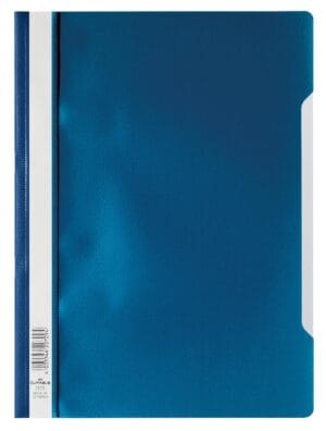 Durable snelhechtmap A4 in donkerblauw met transparant voorblad