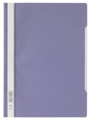 Durable snelhechtmap A4 in lila met transparant voorblad en etiketvenster