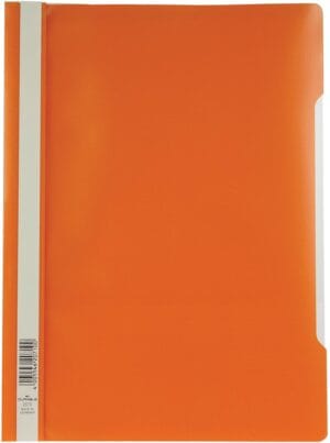 Oranje Durable snelhechtmap voor A4 met transparant voorblad en etiketvenster