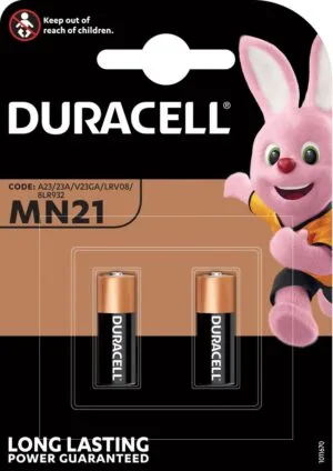 Duracell batterijen Alkaline Security MN21, blister van 2 stuks