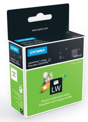 Rol Dymo LabelWriter etiketten van 25 Ć 25 mm in wit, 750 stuks