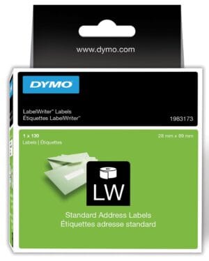 Rol Dymo duurzame etiketten 28 x 89 mm voor LabelWriter, zwart op wit