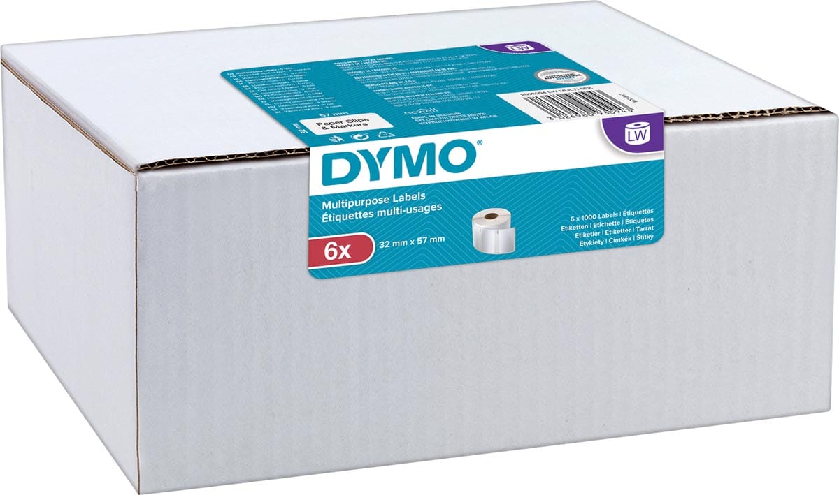 DYMO LabelWriter Etiketten High Performance 57 x 32 mm 1 Rolle à 800 DYMO LabelWriter Etiketten High Performance 57 x 32 mm 1 Rolle à 800