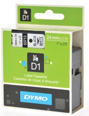 Dymo D1 tape 24 mm, zwart op wit — tapes en etiketten
