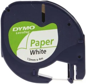Dymo LetraTAG tape 12 mm, papier wit