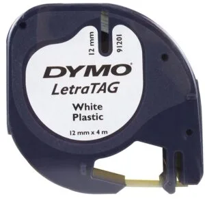 Dymo LetraTAG tape 12 mm, plastic wit