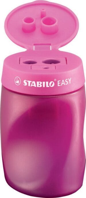 STABILO EASYsharpener potloodslijper, 2 gaats, voor rechtshandigen, roze — potloodslijpers met reservoir
