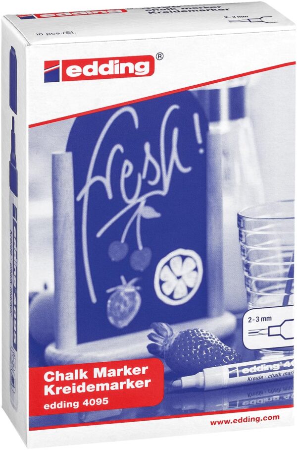 Edding krijtmarker e-4095, geassorteerde kleuren, doos van 10 stuks - Afbeelding 2