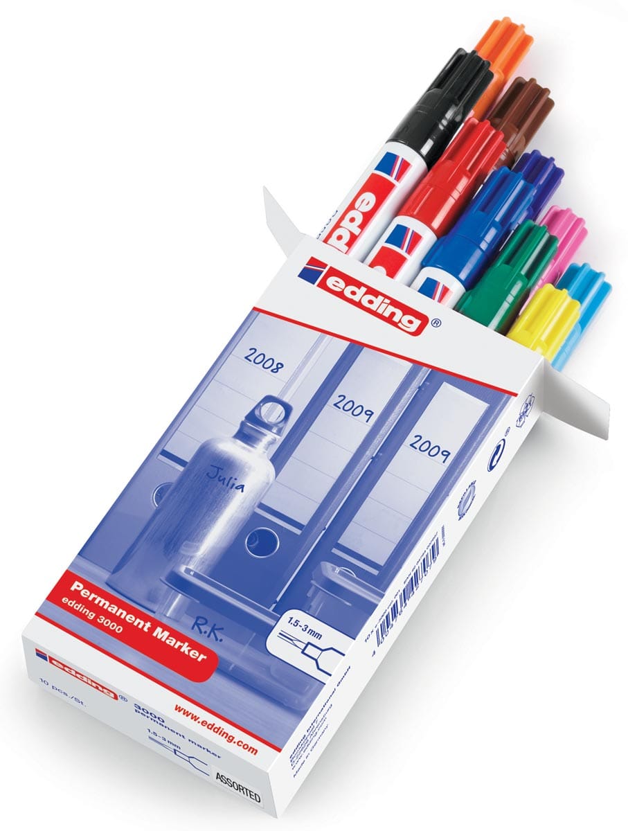 edding Permanent Marker 300 zwart (20 stuks