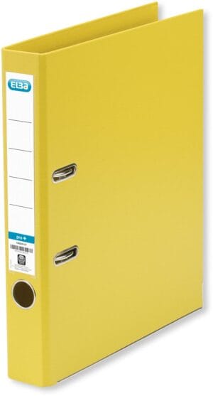 Gele Elba Smart Pro+ ordner A4 met rug van 5 cm en hefboommechanisme