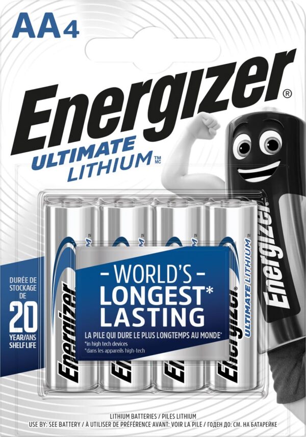 Energizer batterijen Lithium AA, blister van 4 stuks