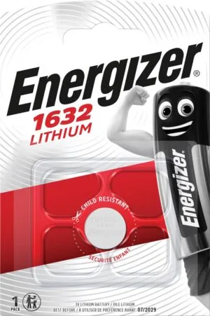 Blister met één Energizer knoopcel CR1632 van 3 volt